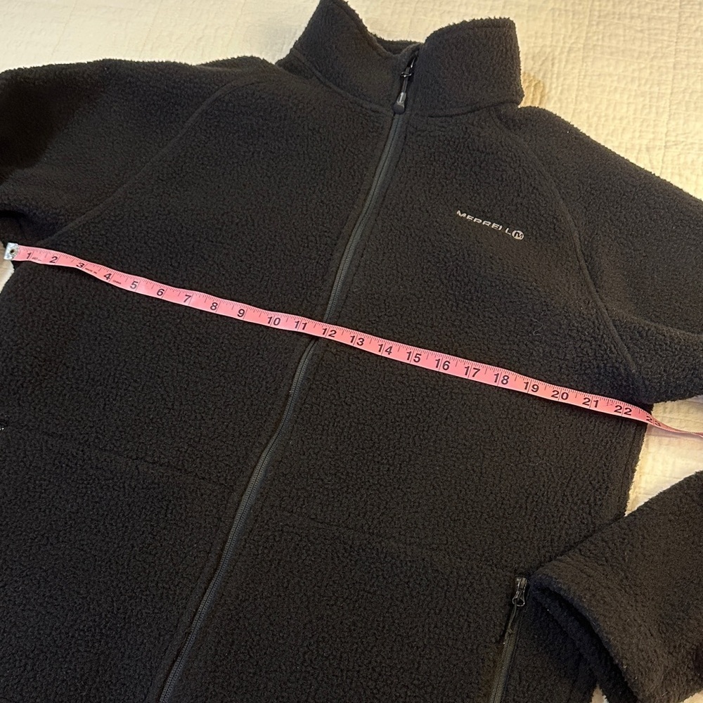 Merrell Black Sherpa Fleece Jacket Full Zip Teddy Pile Cozy Outdoor Men’s L - Picture 5 of 7
